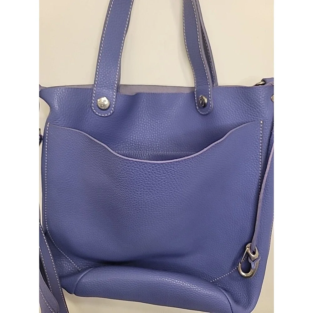 Faiez Halabi Pebbled Leather Shoulder Hobo Bag‎ Black Blue Bueno Aires